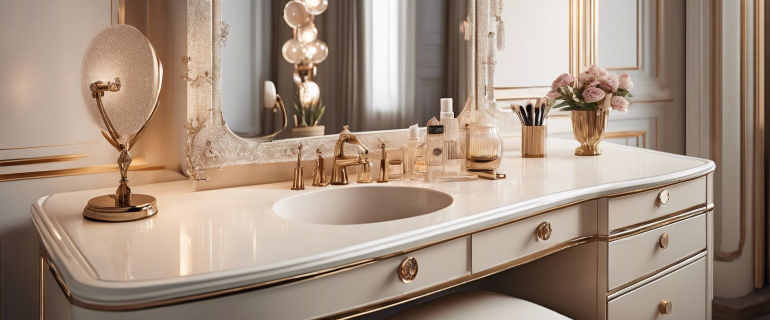 Glamorous cream vanity table