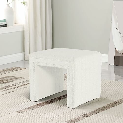 HomePop Modern Channel Tufted Ottoman